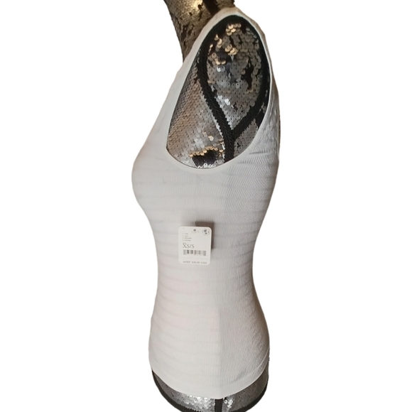 Free People Intimately White Stretchy Ribbed Tank Top - Picture 4 of 8